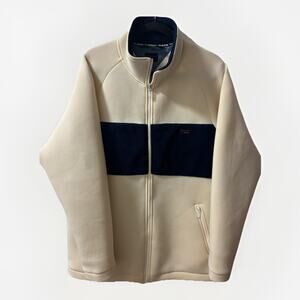 Vintage 90s Tommy Jeans Cream And Navy Zip-up M Sweater/Jacket RARE
